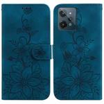 For Realme C31 Lily Embossed Leather Phone Case(Dark Blue)