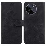 For Realme 11 4G Global Lily Embossed Leather Phone Case(Black)