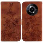 For Realme 11 5G/Narzo 60 India Version Lily Embossed Leather Phone Case(Brown)