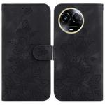 For Realme 11 5G Global Lily Embossed Leather Phone Case(Black)