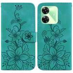 For Realme C61 / C63 / Note 60 Lily Embossed Leather Phone Case(Green)