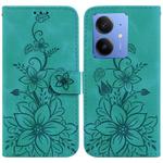 For Realme Neo7 SE Lily Embossed Leather Phone Case(Green)