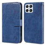 For Honor X8 4G Skin Feeling Oil Leather Texture PU + TPU Phone Case(Dark Blue)