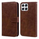 For Honor X8 4G Skin Feeling Oil Leather Texture PU + TPU Phone Case(Brown)