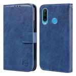 For Huawei P30 Lite / Nova 4E Skin Feeling Oil Leather Texture PU + TPU Phone Case(Dark Blue)