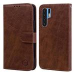 For Huawei P30 Pro Skin Feeling Oil Leather Texture PU + TPU Phone Case(Brown)