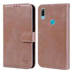 For Huawei Y6 2019 Skin Feeling Oil Leather Texture PU + TPU Phone Case(Champagne)