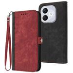 For Honor 400 Lite Side Buckle Double Fold Hand Strap Leather Phone Case(Red)