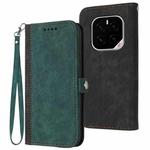 For Honor GT Pro Side Buckle Double Fold Hand Strap Leather Phone Case(Dark Green)