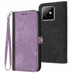 For Honor X60 GT Side Buckle Double Fold Hand Strap Leather Phone Case(Purple)