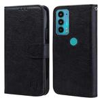 For Motorola Moto E20 / E30 / E40 Skin Feeling Oil Leather Texture PU + TPU Phone Case(Black)