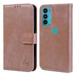 For Motorola Moto E20 / E30 / E40 Skin Feeling Oil Leather Texture PU + TPU Phone Case(Champagne)