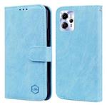 For Motorola Moto G13 / G23 Skin Feeling Oil Leather Texture PU + TPU Phone Case(Light Blue)