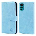 For Motorola Moto G22 Skin Feeling Oil Leather Texture PU + TPU Phone Case(Light Blue)