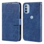 For Motorola Moto G31 / G41 Skin Feeling Oil Leather Texture PU + TPU Phone Case(Dark Blue)