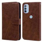 For Motorola Moto G31 / G41 Skin Feeling Oil Leather Texture PU + TPU Phone Case(Brown)