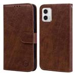 For Motorola Moto G73 Skin Feeling Oil Leather Texture PU + TPU Phone Case(Brown)