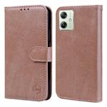 For Motorola Moto G54 Skin Feeling Oil Leather Texture PU + TPU Phone Case(Champagne)