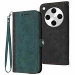 For OPPO Find X8 Pro Side Buckle Double Fold Hand Strap Leather Phone Case(Dark Green)