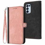 For OPPO Reno5 4G / 5G / Find X3 Lite Side Buckle Double Fold Hand Strap Leather Phone Case(Pink)