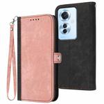 For OPPO Reno11 F / F25 Pro Side Buckle Double Fold Hand Strap Leather Phone Case(Pink)