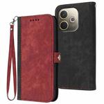For OPPO A5 Pro 5G Side Buckle Double Fold Hand Strap Leather Phone Case(Red)