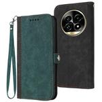 For Realme 13 Pro / 13 Pro+ Global Side Buckle Double Fold Hand Strap Leather Phone Case(Dark Green)