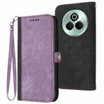 For Realme P3 Pro Side Buckle Double Fold Hand Strap Leather Phone Case(Purple)