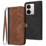 For Realme P3 Ultra 5G Side Buckle Double Fold Hand Strap Leather Phone Case(Brown)