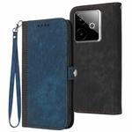 For Realme GT 7 India Side Buckle Double Fold Hand Strap Leather Phone Case(Royal Blue)