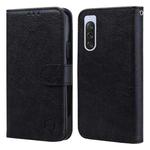 For Sony Xperia 10 V 2023 Skin Feeling Oil Leather Texture PU + TPU Phone Case(Black)