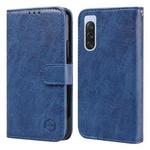 For Sony Xperia 10 V 2023 Skin Feeling Oil Leather Texture PU + TPU Phone Case(Dark Blue)