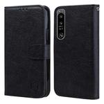 For Sony Xperia 1 IV Skin Feeling Oil Leather Texture PU + TPU Phone Case(Black)