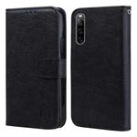 For Sony Xperia 10 IV Skin Feeling Oil Leather Texture PU + TPU Phone Case(Black)