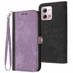 For Motorola Moto G Stylus 5G 2023 Side Buckle Double Fold Hand Strap Leather Phone Case(Purple)