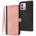 For Motorola Moto G Stylus 5G 2023 Side Buckle Double Fold Hand Strap Leather Phone Case(Pink)