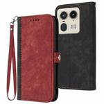 For Motorola Moto X50 Ultra Side Buckle Double Fold Hand Strap Leather Phone Case(Red)