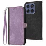 For Motorola Edge 60 Fusion / Edge 5G 2025 Side Buckle Double Fold Hand Strap Leather Phone Case(Purple)