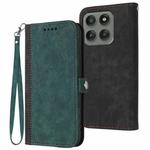 For Motorola Edge 60 Pro Side Buckle Double Fold Hand Strap Leather Phone Case(Dark Green)