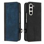 For Samsung Galaxy Z Fold5 Side Buckle Double Fold Leather Phone Case(Royal Blue)