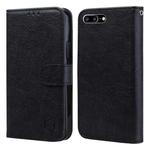 For iPhone 6 Plus / 7 Plus / 8 Plus Skin Feeling Oil Leather Texture PU + TPU Phone Case(Black)