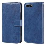 For iPhone 6 Plus / 7 Plus / 8 Plus Skin Feeling Oil Leather Texture PU + TPU Phone Case(Dark Blue)
