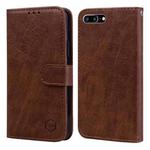 For iPhone 6 Plus / 7 Plus / 8 Plus Skin Feeling Oil Leather Texture PU + TPU Phone Case(Brown)