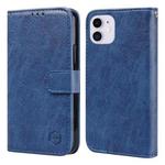 For iPhone 11 Skin Feeling Oil Leather Texture PU + TPU Phone Case(Dark Blue)
