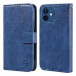 For iPhone 12 mini Skin Feeling Oil Leather Texture PU + TPU Phone Case(Dark Blue)