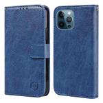 For iPhone 12 Pro Max Skin Feeling Oil Leather Texture PU + TPU Phone Case(Dark Blue)