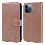 For iPhone 12 Pro Max Skin Feeling Oil Leather Texture PU + TPU Phone Case(Champagne)