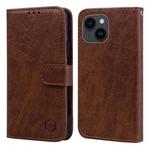 For iPhone 15 Skin Feeling Oil Leather Texture PU + TPU Phone Case(Brown)