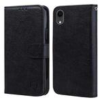 For iPhone XR Skin Feeling Oil Leather Texture PU + TPU Phone Case(Black)
