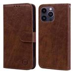 For iPhone 14 Pro Max Skin Feeling Oil Leather Texture PU + TPU Phone Case(Brown)